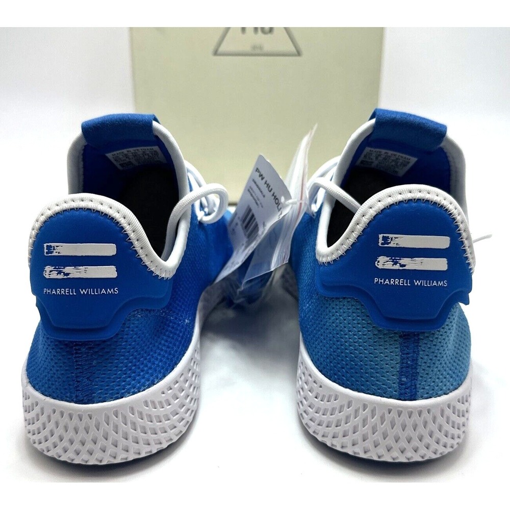 adidas Pharrell x Tennis Shoes Men 6.5 Women 8 Hu Holi Bright Blue Flyknit Fit - Picture 5 of 8